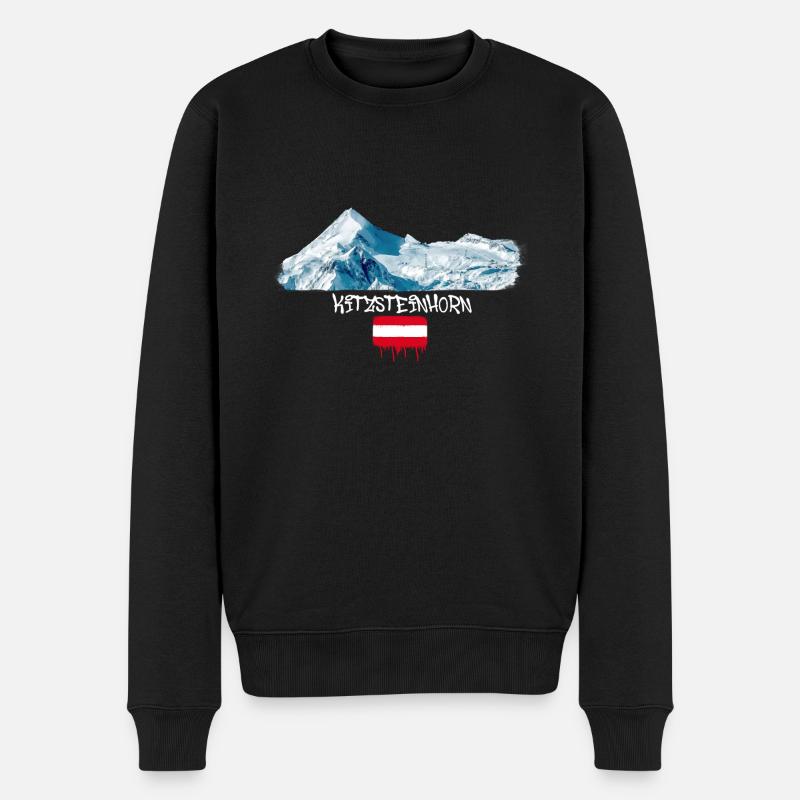 kitzsteinhorn,berg,berge,österreich,skigebiet,ski - Männer Premium Bio Pullover - Schwarz