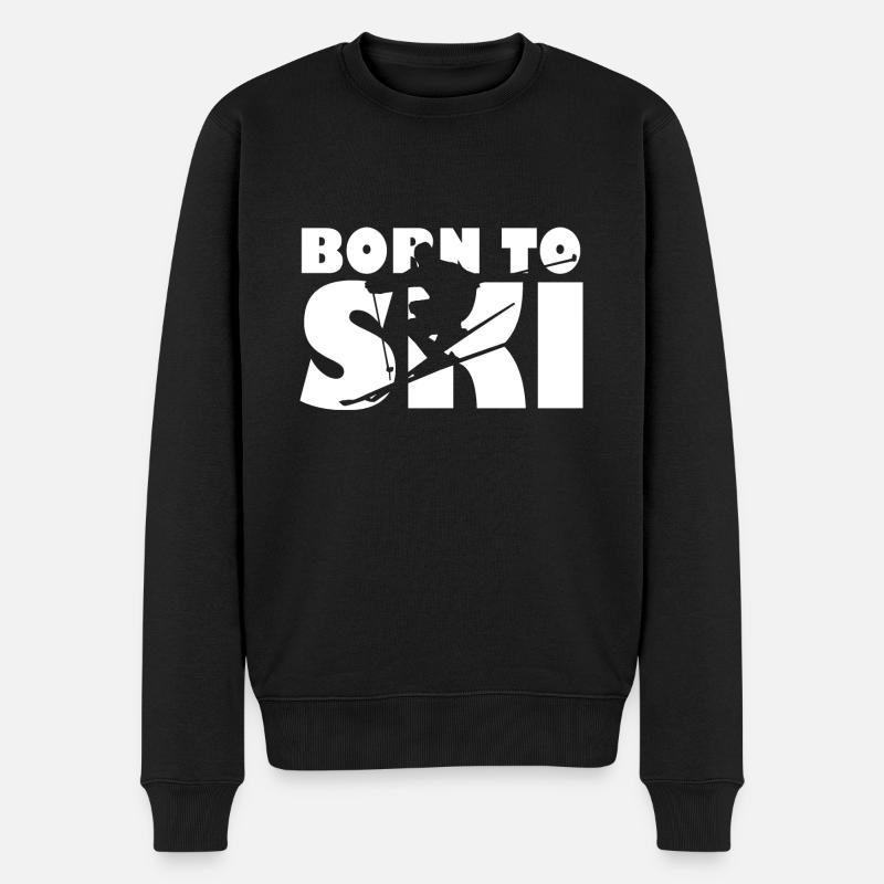 Born to Ski - Männer Premium Bio Pullover - Schwarz