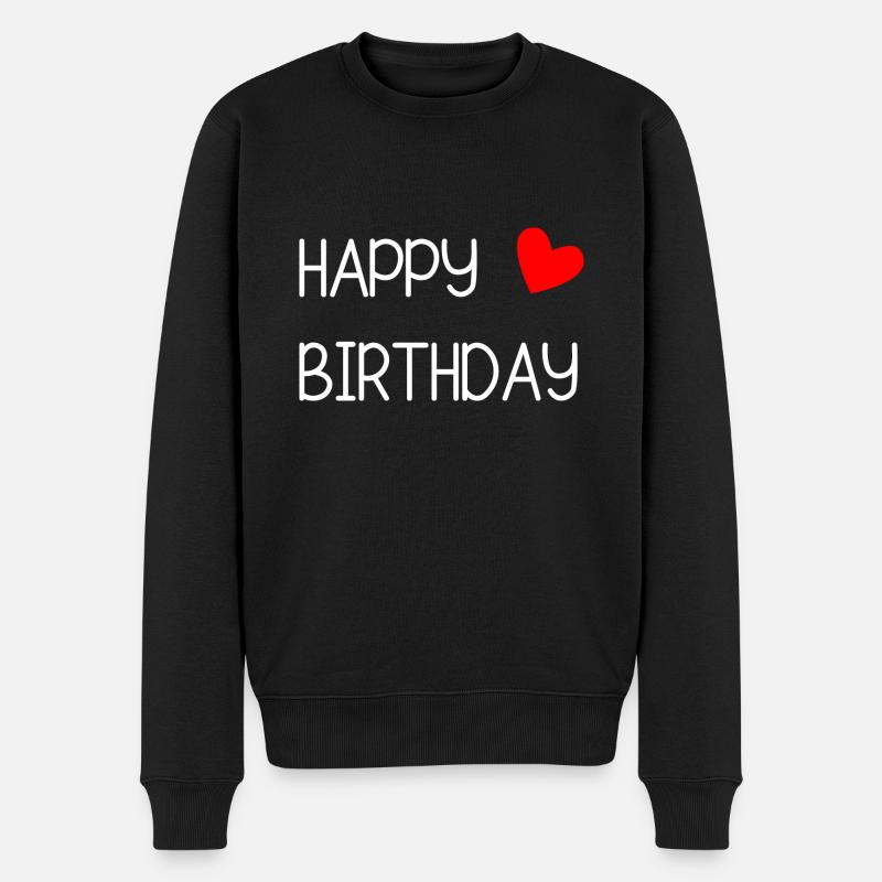 ANNIVERSAIRE. HAPPY BIRTHDAY. JOYEUX ANNIVERSAIRE. - Pull Premium bio Homme - noir