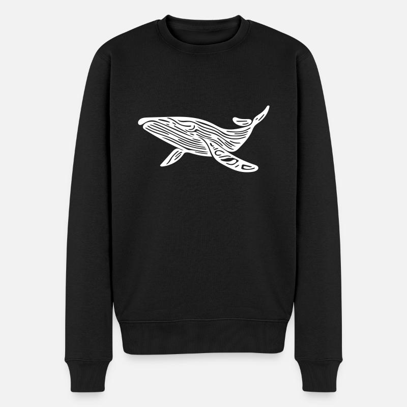 Vector Wal Silhouette - Männer Premium Bio Pullover - Schwarz