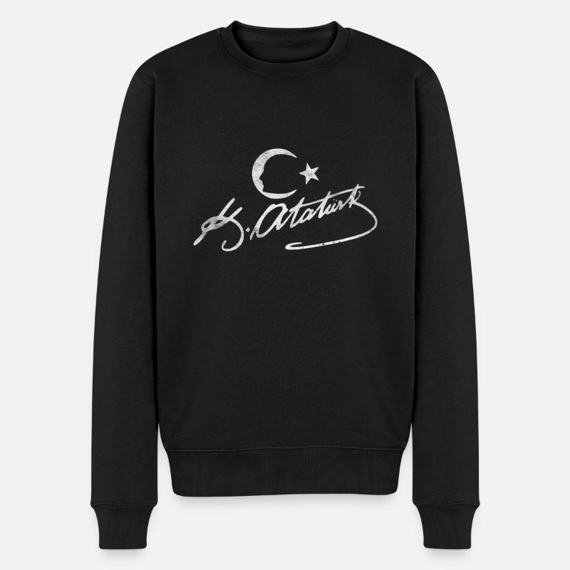 Atatürk Imza Grunge Style - Pull Premium bio Homme - noir