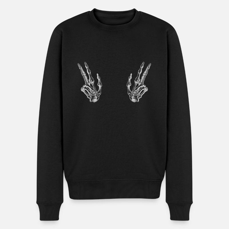 Skeleton Hand Peace - Pull Premium bio Homme - noir