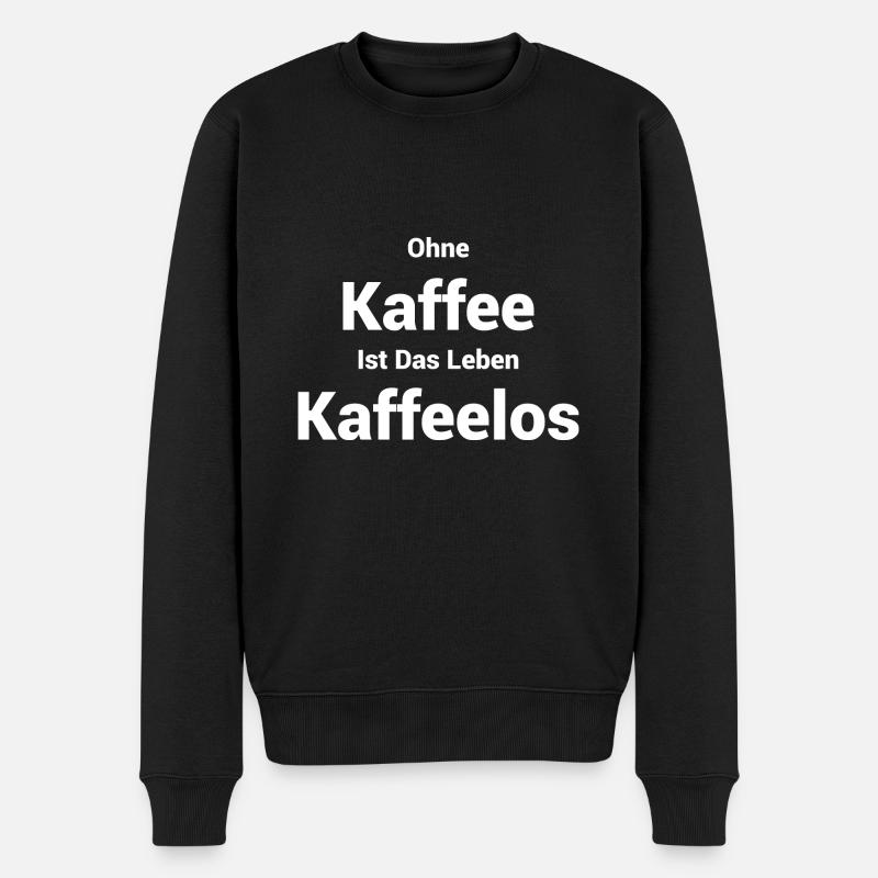 Kaffee - Männer Premium Bio Pullover - Schwarz