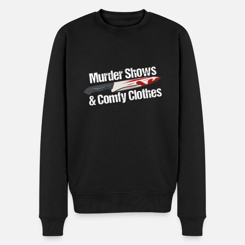 Murder Shows & Comfy Clothes - Männer Premium Bio Pullover - Schwarz