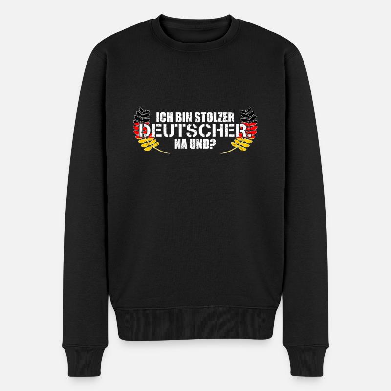 Ich Bin Stolzer Deutscher Na Und? - Männer Premium Bio Pullover - Schwarz