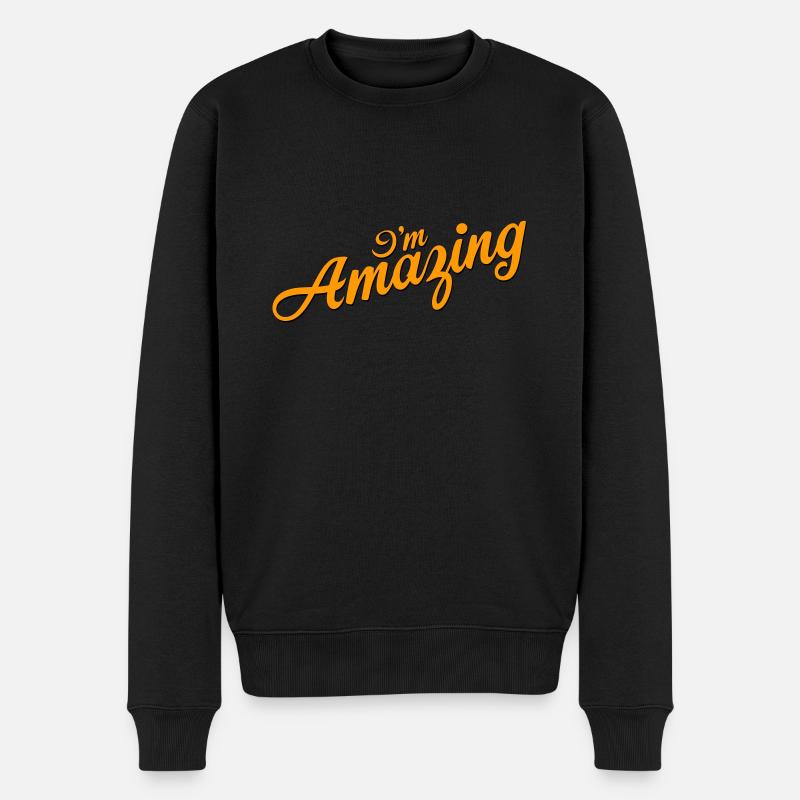 Ich bin erstaunlich - Männer Premium Bio Pullover - Schwarz