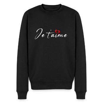 I love you - Men's Premium Organic Jumper - black - Front - Nico (187cm)