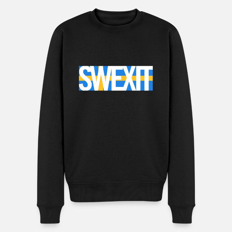 SWEXIT - Männer Premium Bio Pullover - Schwarz