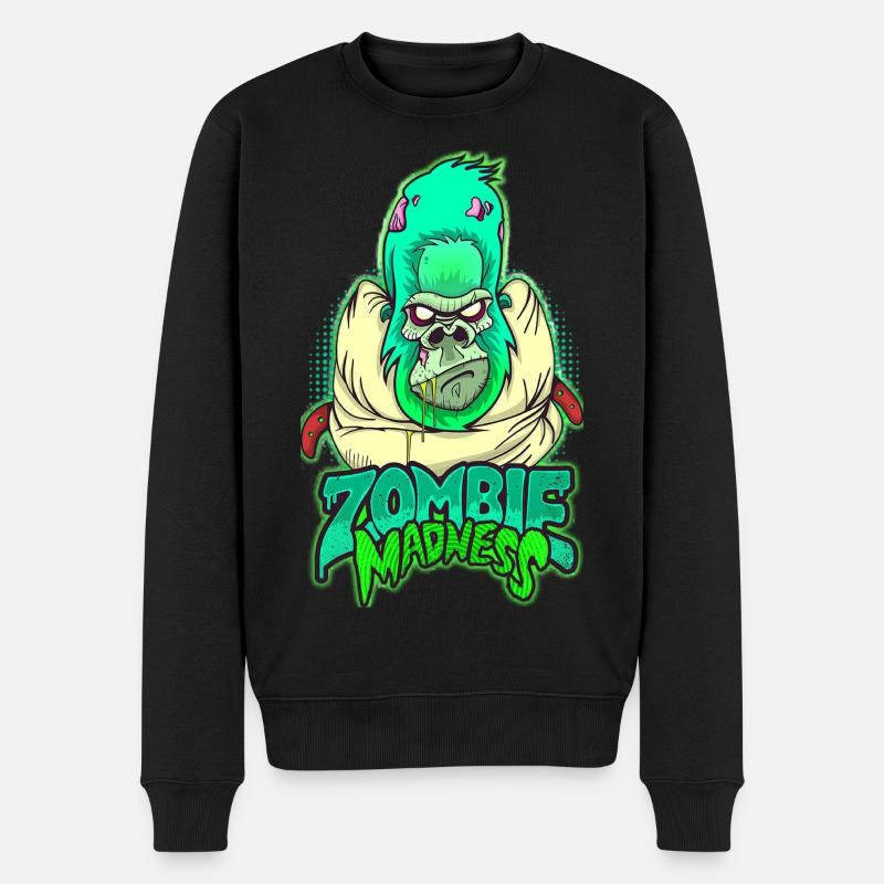 Zombie Gorilla - Männer Premium Bio Pullover - Schwarz