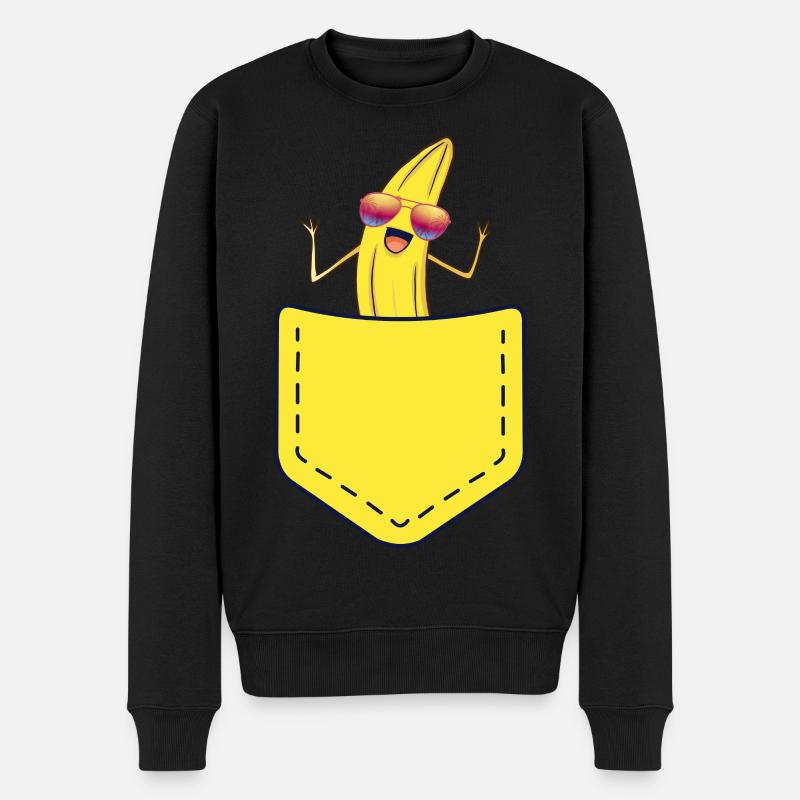 Coole Banane - Männer Premium Bio Pullover - Schwarz