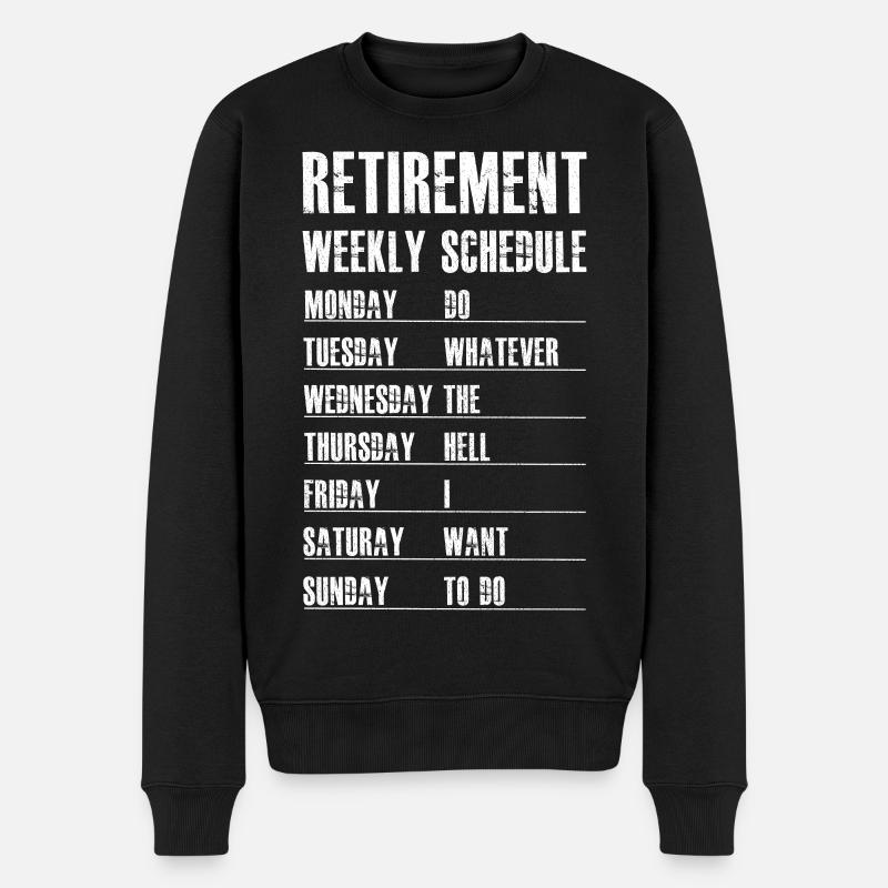 Horaire hebdomadaire de retraite - Pull Premium bio Homme - noir