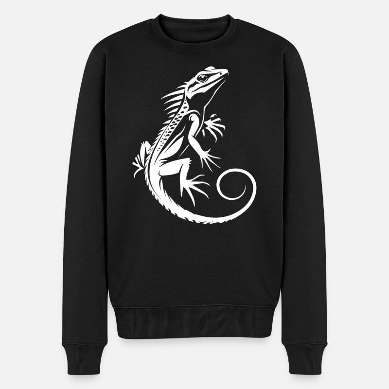 Echse - Männer Premium Bio Pullover - Schwarz