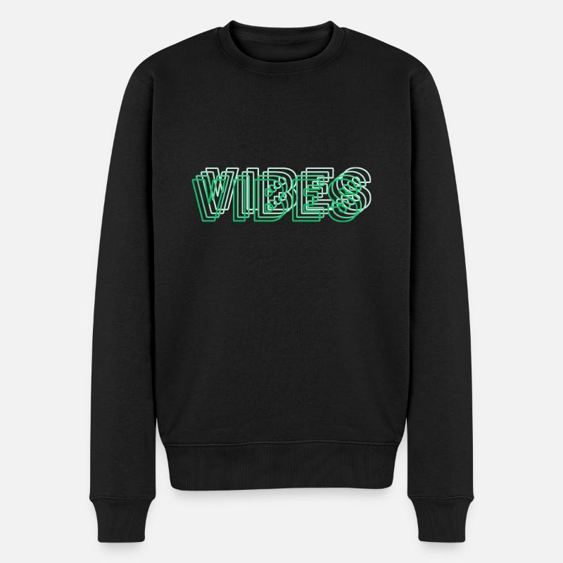 Vibes abstrakt grün - Männer Premium Bio Pullover - Schwarz