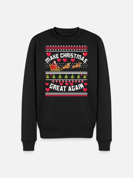 Make Christmas Great Again - Männer Premium Bio Pullover - Schwarz