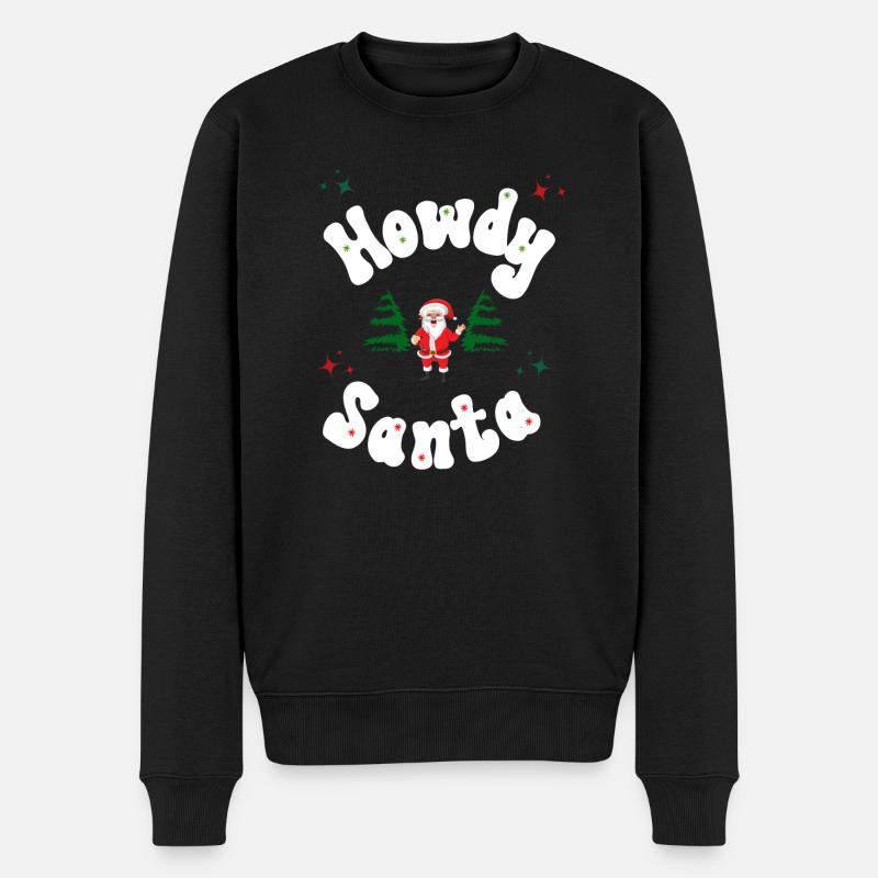 Howdy Santa Weihnachtsoutfit - Männer Premium Bio Pullover - Schwarz