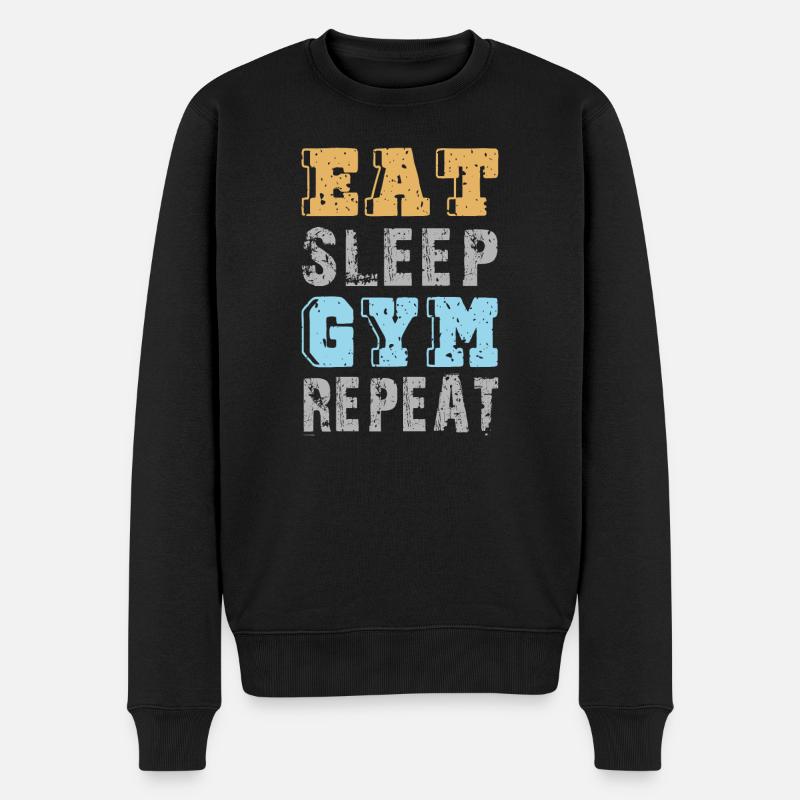 Eat Sleep Gym Repeat Outfit - Pull Premium bio Homme - noir