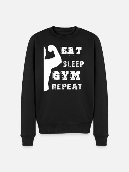 Eat sleep gym repeat Outfit - Men's Premium Organic Jumper - black