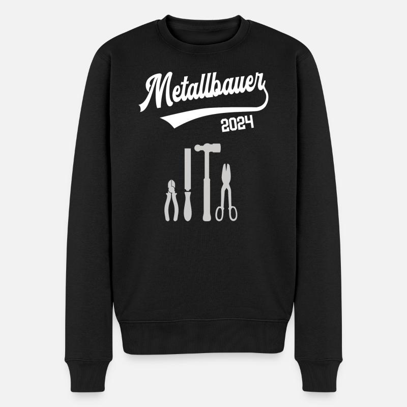 Metallbauer 2024 Ausbildung Prüfung Metallbauazubi - Männer Premium Bio Pullover - Schwarz