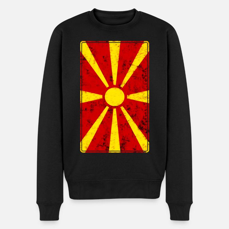 Mazedonien - Männer Premium Bio Pullover - Schwarz