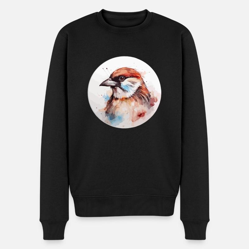 Haussperling - Männer Premium Bio Pullover - Schwarz