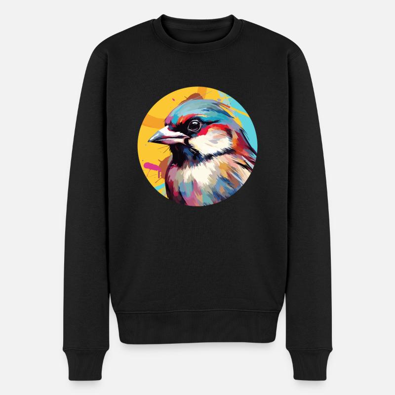 Haussperling - Männer Premium Bio Pullover - Schwarz