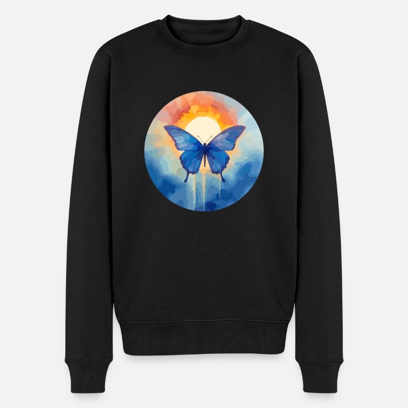 Morpho Papillon Bleu - Pull Premium bio Homme - noir