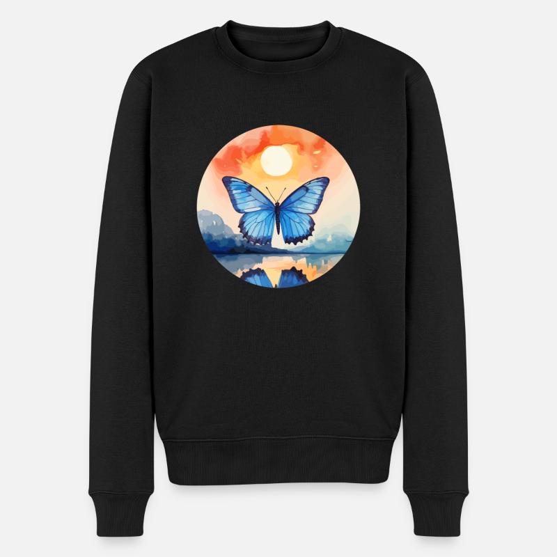 Morpho Papillon Bleu - Pull Premium bio Homme - noir