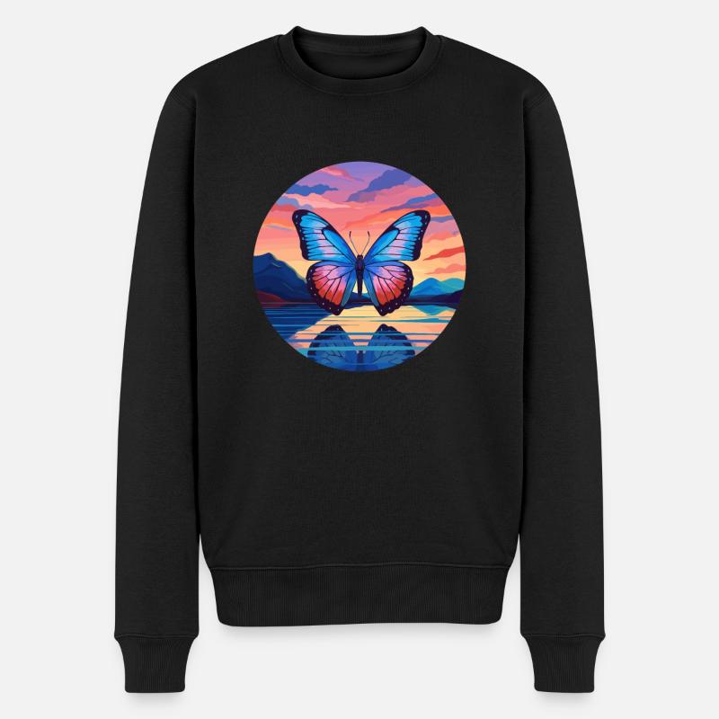 Morpho Papillon Bleu - Pull Premium bio Homme - noir
