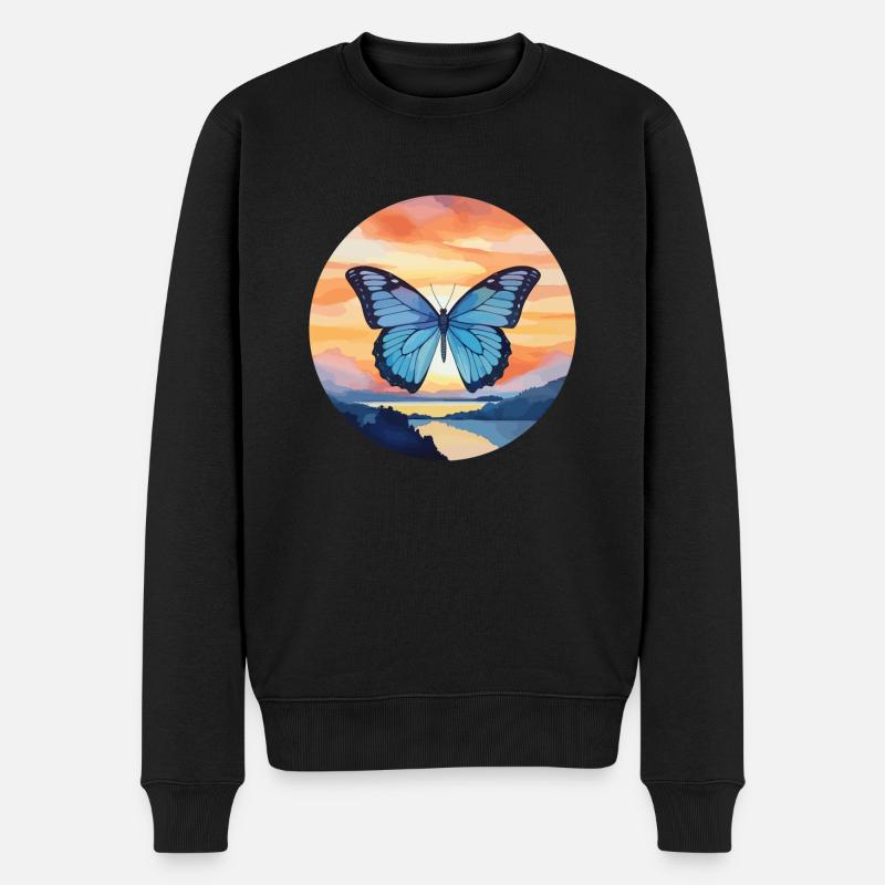 Morpho Papillon Bleu - Pull Premium bio Homme - noir