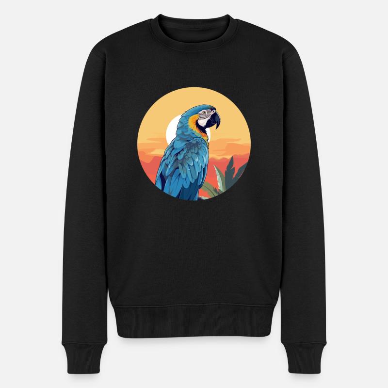 Blau-Gold Ara - Männer Premium Bio Pullover - Schwarz