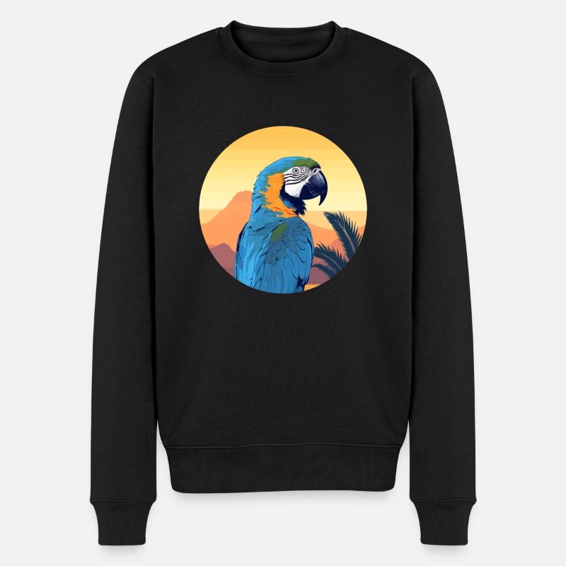 Blau-Gold Ara - Männer Premium Bio Pullover - Schwarz