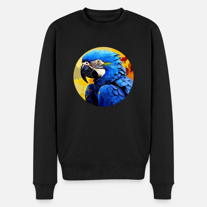 Hyazinth Ara - Männer Premium Bio Pullover - Schwarz