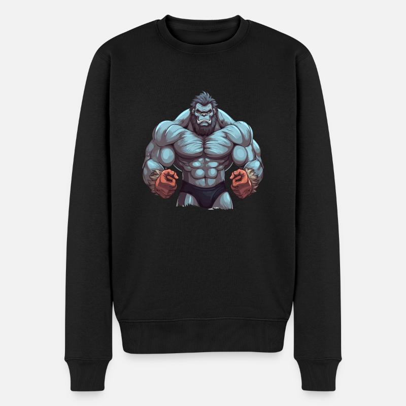 Bodybuilder Gorilla - Pull Premium bio Homme - noir