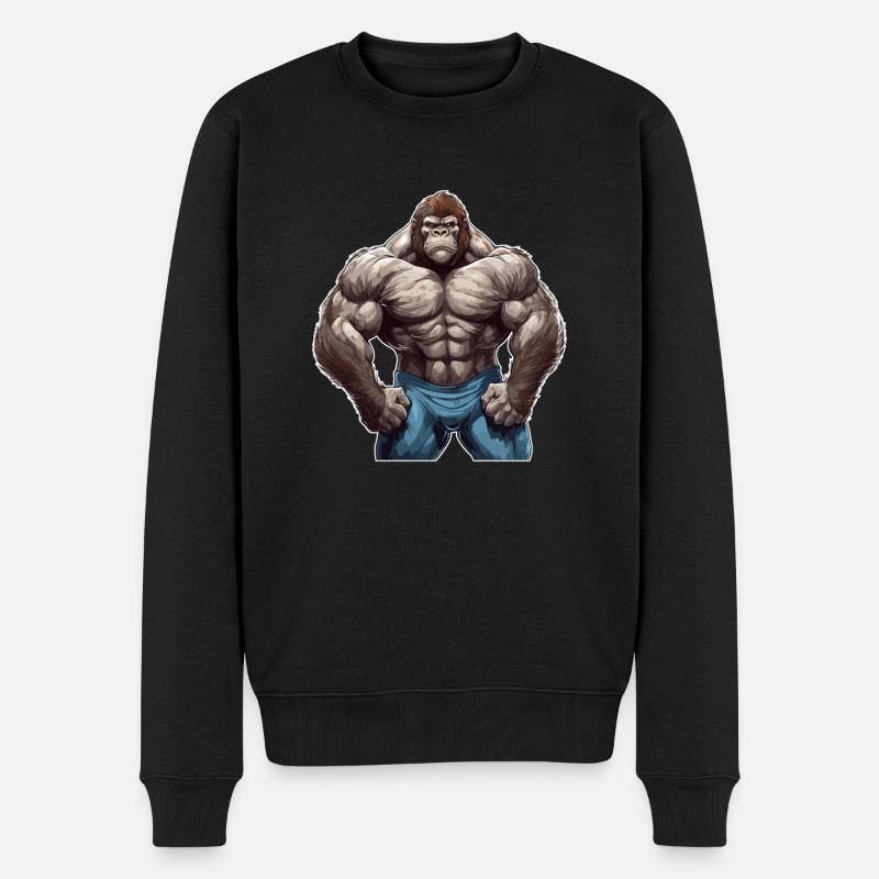 Bodybuilder Gorilla - Pull Premium bio Homme - noir