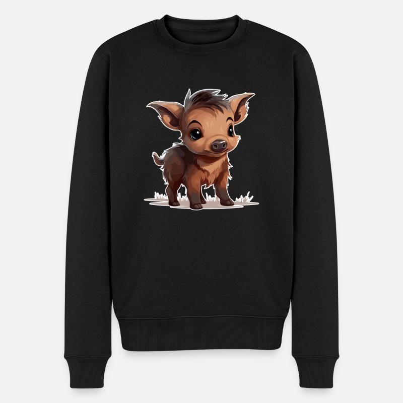 Wildschwein - Männer Premium Bio Pullover - Schwarz