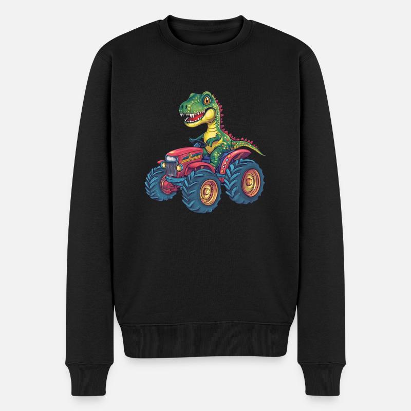 T-Rex Kinder Tiere - Männer Premium Bio Pullover - Schwarz