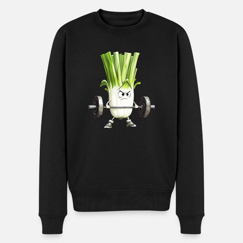 Kreuzheben Lauch - Männer Premium Bio Pullover - Schwarz
