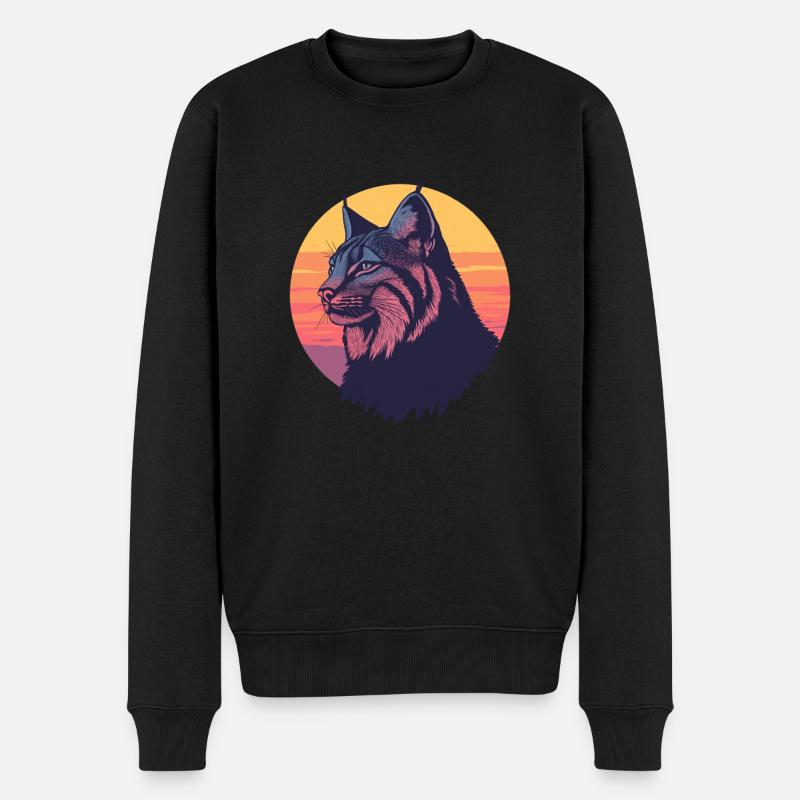 Luchs - Männer Premium Bio Pullover - Schwarz