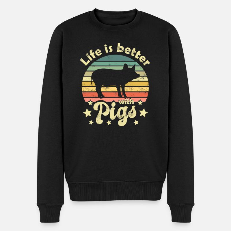 Cochons - Pull Premium bio Homme - noir