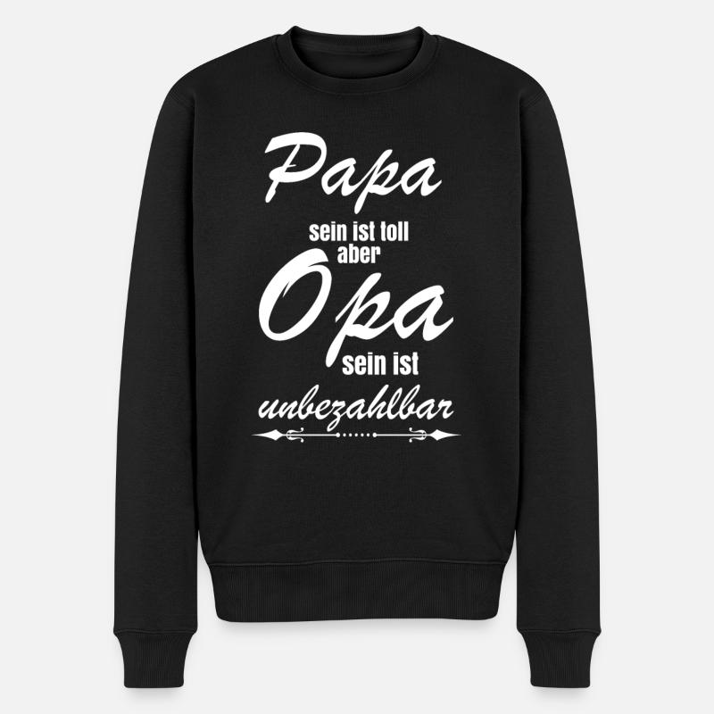 Opa sein ist unbezahlbar - Männer Premium Bio Pullover - Schwarz