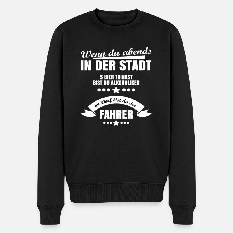 Alkoholiker oder Fahrer - Männer Premium Bio Pullover - Schwarz