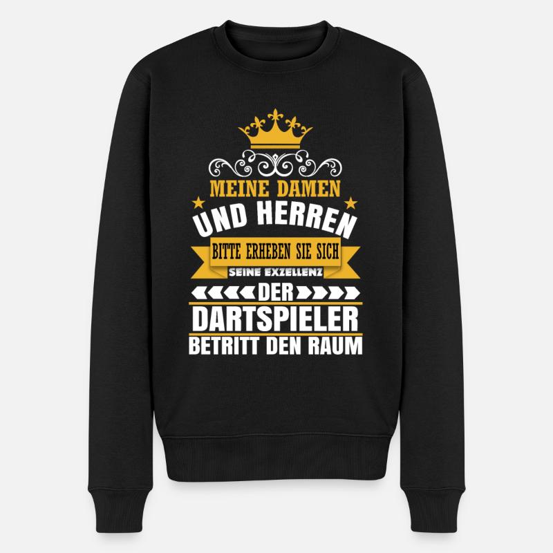 Bock auf Dart? Geschenkidee Design - Männer Premium Bio Pullover - Schwarz