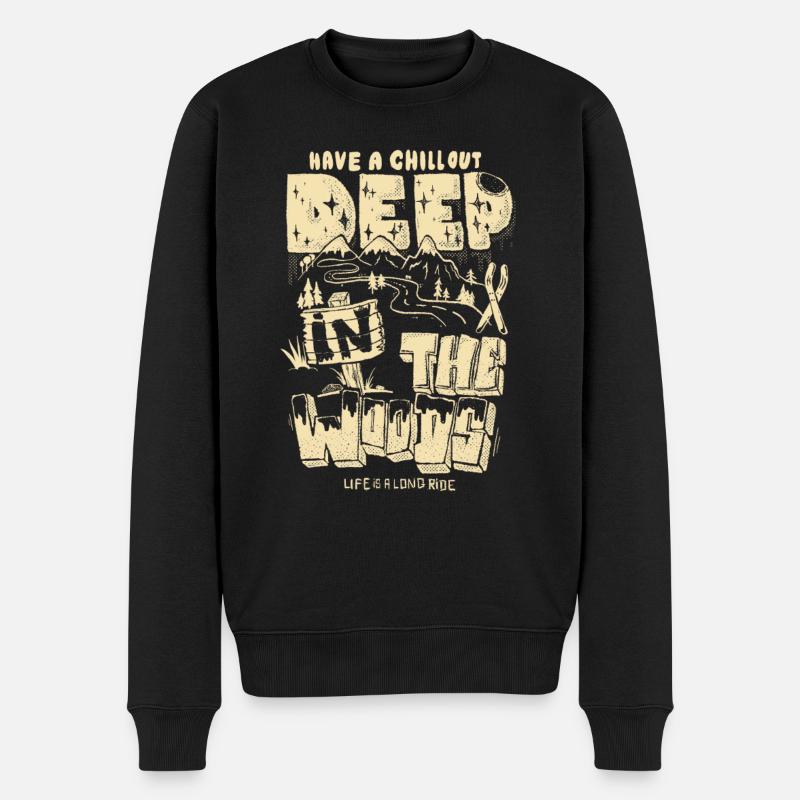 Deep in the woods - Männer Premium Bio Pullover - Schwarz