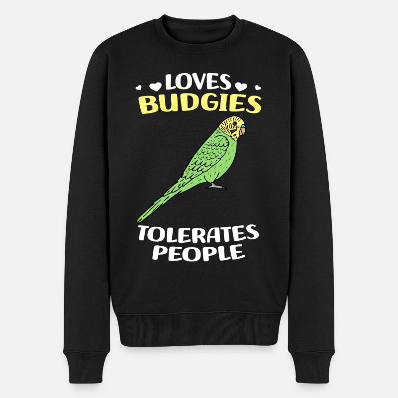 Oiseau Budgerigar - Pull Premium bio Homme - noir