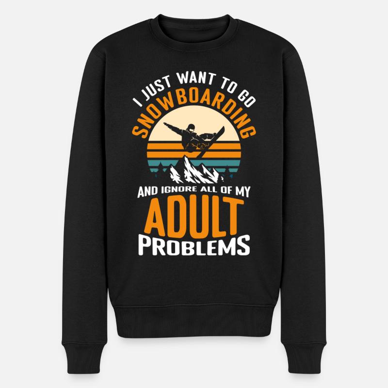 Snowboard Hobby Ski - Pull Premium bio Homme - noir