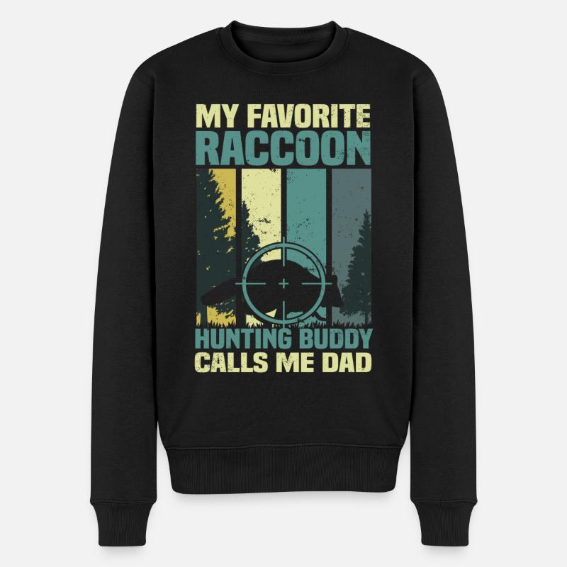 Waschbärjäger - Männer Premium Bio Pullover - Schwarz