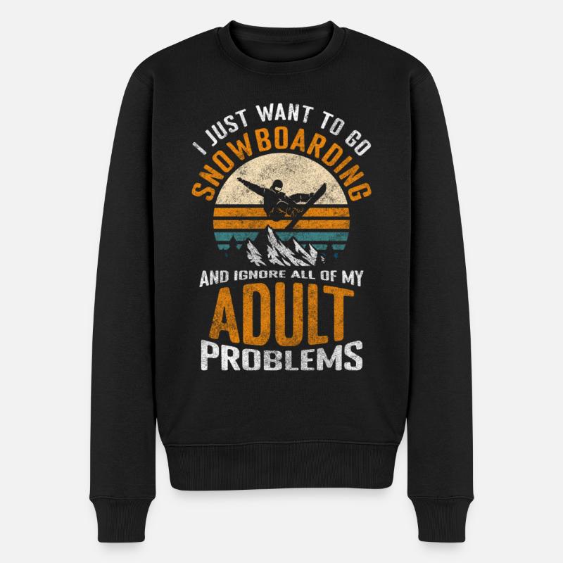 Snowboard Board Vacances d’hiver - Pull Premium bio Homme - noir
