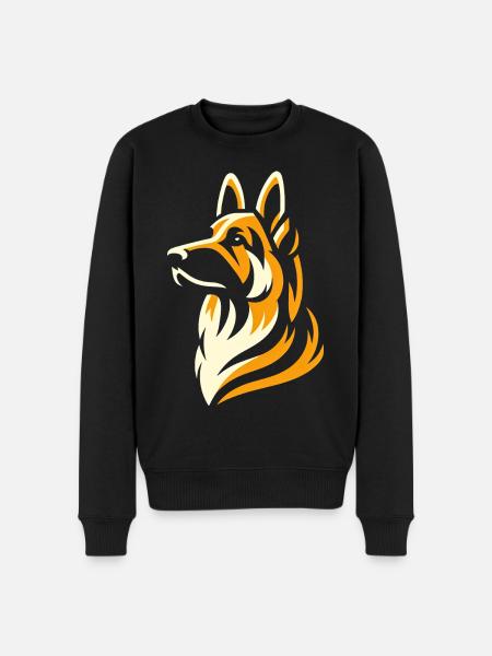German Shepherd Elegance - Men's Premium Organic Jumper - black