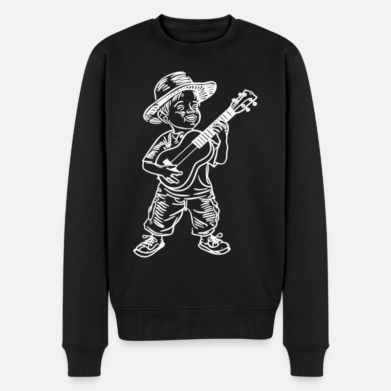 Ukulélé garçon dessin - Pull Premium bio Homme - noir