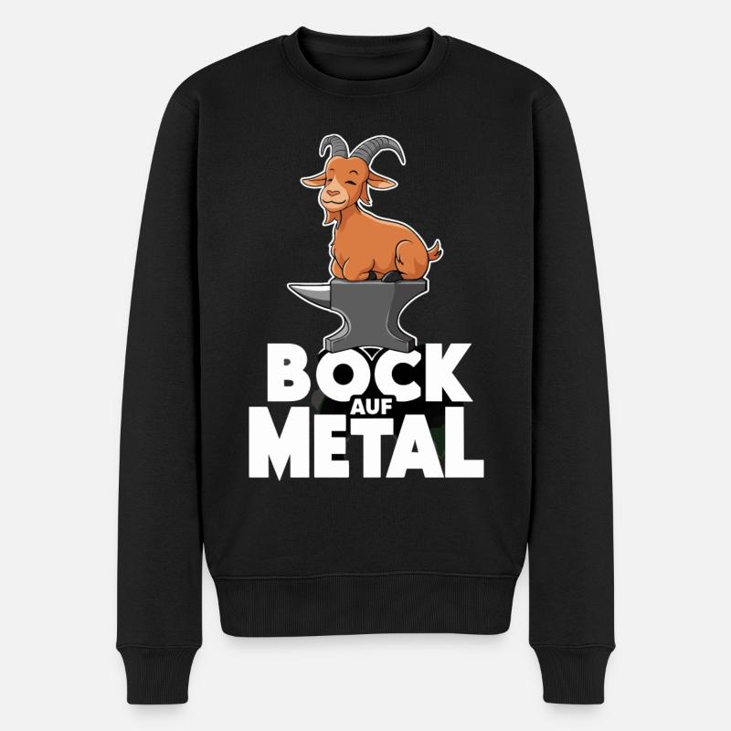 Bock auf Metal - Männer Premium Bio Pullover - Schwarz
